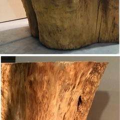 天然木 無垢 切り株 ローテーブルの画像
