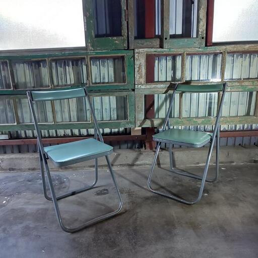 ヴィンテージチェア シャビー シック 鉄製 パイプ椅子 折りたたみ 椅子 シャビー シック 鉄製 パイプ椅子 折りたたみ 椅子 チェア