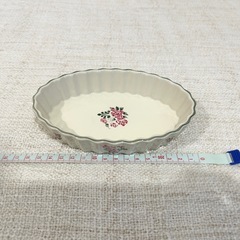 リトルロック　Little Rock　花柄オーバル皿 クリーム色の画像