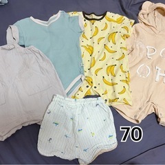 ベビー服 まとめ売り 半袖 ロンパース 70 80 90 夏服 美品 