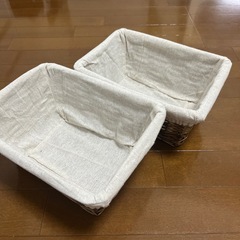 サリュ　カゴ　バスケット　木製　小物入れ
