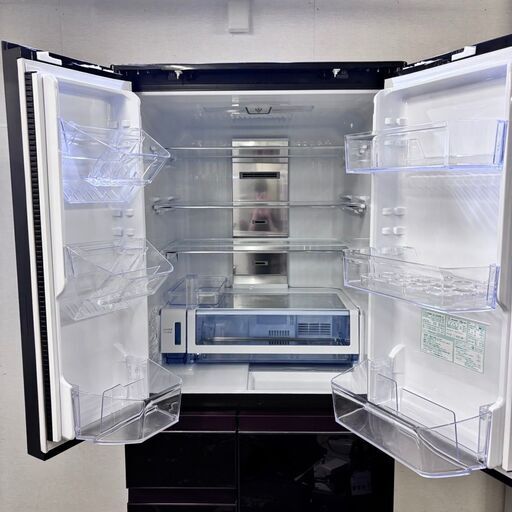 激値下げ 23920  大容量6D冷蔵庫　自動製氷　ガラストップ　観音開き フレンチドア　プラズマクラスター SHARP 2019年製