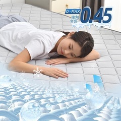 サイズ180*200【冷感敷きパッド】夏用敷きパッドシングルの表はナイロン素材の強冷感糸を使用の画像