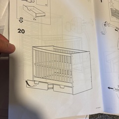 中古美品★IKEA STUVA ベビーベッド スライド式 安全設計 赤ちゃん用の画像
