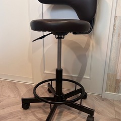 カウンターチェア　アシスタントチェア　ブラウン　2個セット