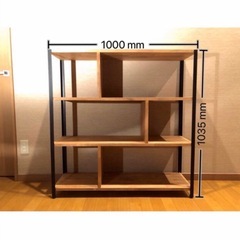 アイアン×天然木 オープンラック シェルフ　棚