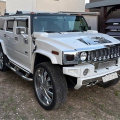 大迫力のハマーh2‼️白！ホワイト😎車検9月‼️大迫力28インチ...
