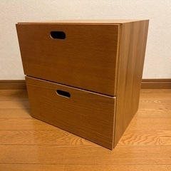 【受渡決定】無印良品 スタッキングチェスト２段 オーク 4個セットの画像