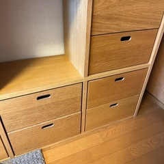 【受渡決定】無印良品 スタッキングチェスト２段 オーク 4個セットの画像