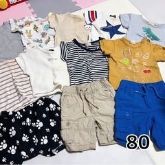 ベビー服 まとめ売り 半袖 ロンパース 70 80 90 夏服 美品 の画像