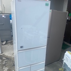 NO B227 🌈福岡市内配送設置無料✨🌈冷蔵庫 中古 東芝 TOSHIBA GR-417GXVS(ZW) 2017年製 5ドア 410L クリアシェルホワイト ファン式 右開き ファミリーの画像
