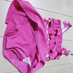 女の子 水着 ワンピース ピンク 貝殻 ヒトデ柄 90の画像