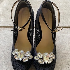 パンプス23cm エスペランサ　ハイヒール　ビジュー