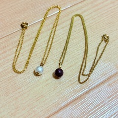 淡水パール アメジスト ゴールドチェーン ネックレス