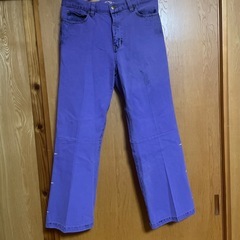 超レア　フレアデニムパンツ　紫の画像