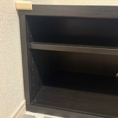 テレビ台　テレビラック　テレビ下収納　収納棚　可動棚　棚　ブラック　黒の画像