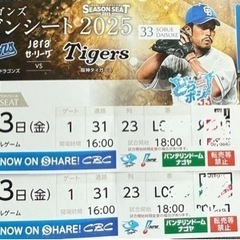 5/23 中日VS 阪神 チケット 2枚