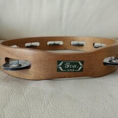 タンバリン　木製　レトロの画像