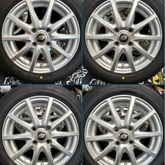 ㊸155/65R14新品ブリヂストンタイヤ4本と中古ホイールとナット付き