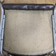 スチール　椅子　カンティレバー　ダイニングチェア　レザーの画像
