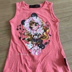 ピンクのノースリーブタンクトップ110cm