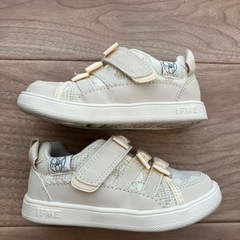 イフミー ifme CALIN トリプルリボンスニーカー ベージュ 16cmの画像