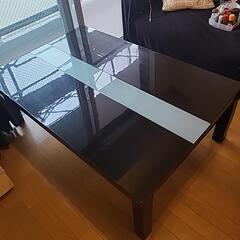 【訳あり】ガラス テーブル 黒 横幅120×奥行80×高さ40【...