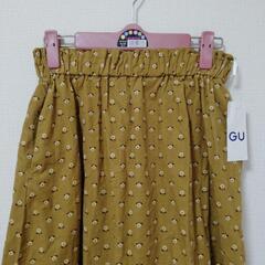 GU  GIRLS  フラワープリントコーデュロイスカート　150     新品未使用品の画像