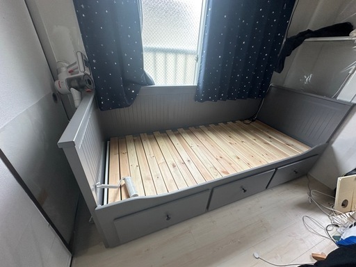 IKEA HEMNES ヘムネス 折りたたみベッド｜グレー｜価格交渉可