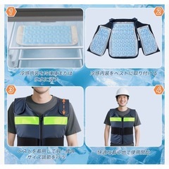 新品　冷却ベスト 分解洗濯可能 PCM28℃自然凍結 クールグッズ 冷感ベストの画像