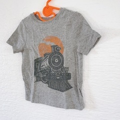 OLD NAVY 3T(95サイズ)半袖 Tシャツ 蒸気機関車 グレーの画像