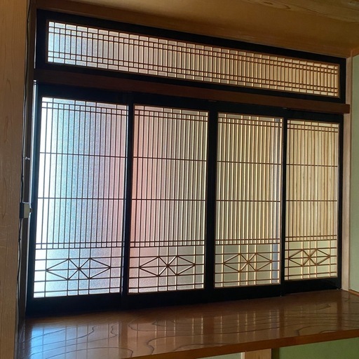 組子ガラス書院欄間5点セット