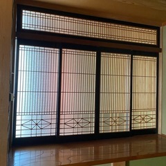 組子ガラス書院欄間5点セット