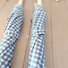 長傘☔2本セット　未使用　日傘もOK　男女兼用　黒系チェック　約74cm普通サイズの画像