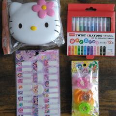 新品　キティちゃんお弁当箱、なまえシール　セット