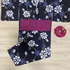 きもの友禅・浴衣2着、帯1、巾着1のセット