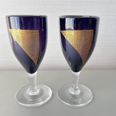 【未使用品】能登島ガラス工房　ペアグラス 金彩 酒器　能登 工芸...