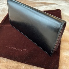 ココマイスター黒メンズコードバン二つ折り長財布小銭入れ有レザーロ...