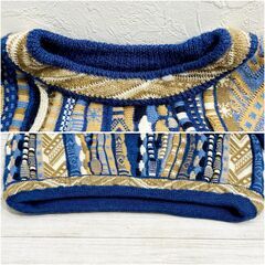 ★美品★カルロ アルベルト/オーストラリア製/3D立体ニット/セーター/ニット/マルチカラー/Lサイズ/長袖/ウール/CARLO ALBERTO/E0EQ0201の画像