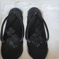 お値下げ中！昭和レトロ 中古品 訳あり 草履 黒の画像