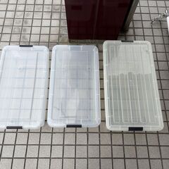 3個セット！収納プラケース キャスター付き 幅39×奥行68×高さ30cm 押入れ収納 衣装ケース  の画像