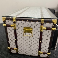 モノグラム柄 センターテーブル(収納付) 配送要相談の画像