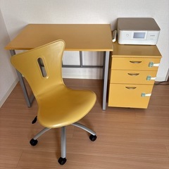 美品　ワークデスクセット　パソコンデスクセット 勉強机セット　オ...