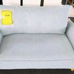 ★ジモティー割有★布製　ブルー　2人掛けソファ　ややしみ有　IK...