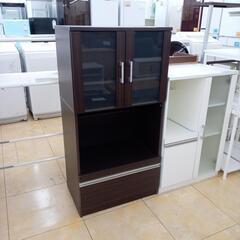 ★ジモティ割あり★  食器棚 ダークブラウン H118.5×D3...