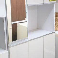 ★ジモティー割有★シューズラック　ミラー付き　ホワイト　やや汚れ...