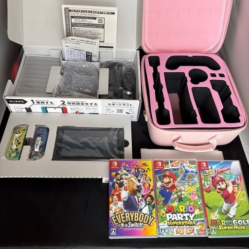 switch 本体　 ゲームソフト3本　持ち運びケース　マリオゴルフクラブコントローラ セット