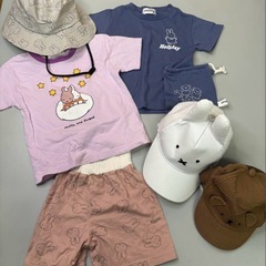6点☆ミッフィー柄子供服セット（Tシャツ・ショートパンツ・帽子）