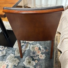 喫茶テーブル&椅子二脚（PUレザー）セット②の画像