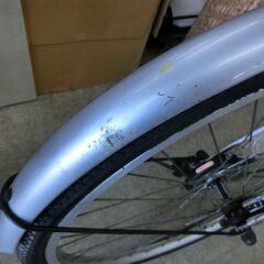 シティサイクル 26インチ シルバー ライト付き 自転車 鍵付き 変速ギア無し SEAWING カゴ付き LKD07284 札幌 西野店の画像